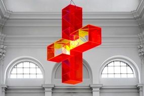 Cross shape ceiling Light in Church, germany, wÃ¼rzburg