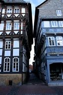 narrow lane between houses