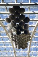 metal construction ceiling decoration with windows