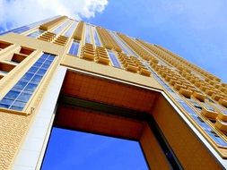 low angle view of a skyscraper facade