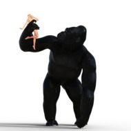 Clip art of King Kong and Woman