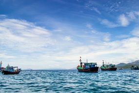 boats in the sea landscape