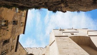 bottom view of palais des papes in Avignon