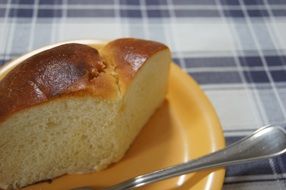 fresh white homemade bread on a plate