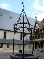 well in courtyard of Hospices de Beaune, france, burgundy