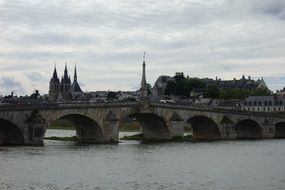 Old bridge over the Loire River in Blois