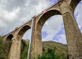 arched stone bridge close-up