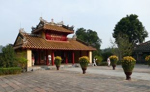 square in front of the asian temple