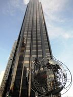 globe as a sculpture on the street in new york