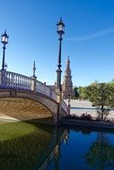 Plaza De Espania Bridge Palace sunset