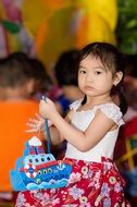 girl with a gift in her hands