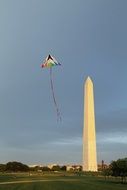 kite above the memorial in Washington DC