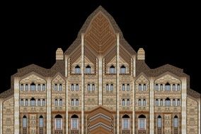 architecture art on the black background