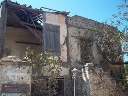 ruined building facade