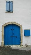 blue gates of a house in oroklini