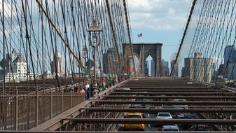 metal rods on the brooklyn bridge