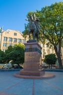 King Danilo galitsky, bronze monument on square, Ukraine, Lviv