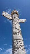 Huabiao ceremonial column at sky, China, Beijing
