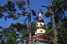 ancient buddhist architecture in the forest