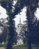 orthodox church in a picturesque park