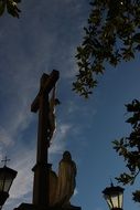 crucifixion sculpture in the city of the pope