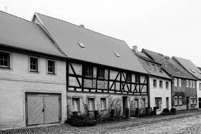 Black and white photo of the beautiful buildings