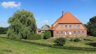 brick house in the green