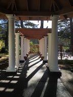 Colonade in park, Perspective