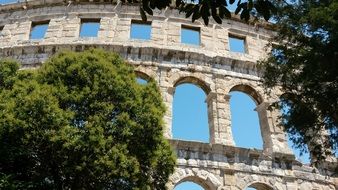 ruins of an ancient amphitheater in croatia