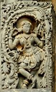 carved stone figure in Halebeedu