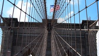 metal lattice on the brooklyn bridge