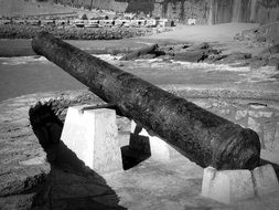 cannon monument on the coast in ericeira