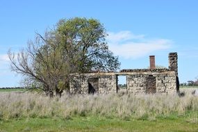 destroyed farmhouse in Australia