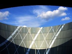 blue Sky through roof opening in modern building