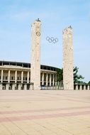 facade of historical olympic stadium, Germany, Berlin