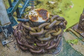 Rusty Metal Boat Chain