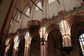 church interior with columns
