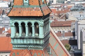 church tower in Vienna in the bright sun