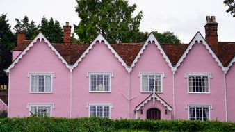 pink residential house