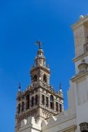spire on a white catholic cathedral