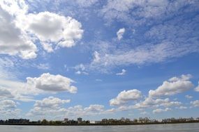 clouds over the river Gardonna in Bordeaux