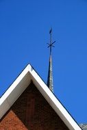 spire on the roof of a church
