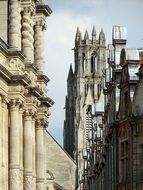 bell tower of Saint John the Baptist Church in old city, France, Arras