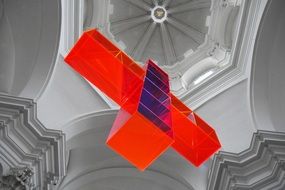 red cross under the ceiling