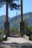 gateway of suspension bridge at green mountains