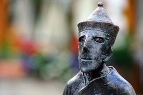 bronze statue of a monk