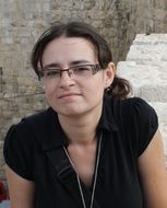 young Woman in eyeglasses at Old City Wall, israel, Jerusalem