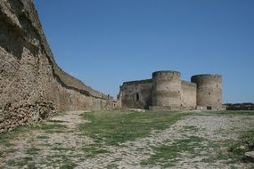 medieval fortress with towers