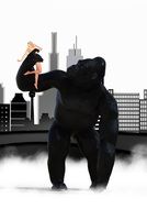 King Kong near the skyscraper