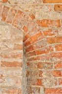 brick wall as a facade of an old building